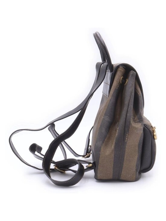 Fendi Pecan Mini Backpack Black Khaki Leather Gold main image 5